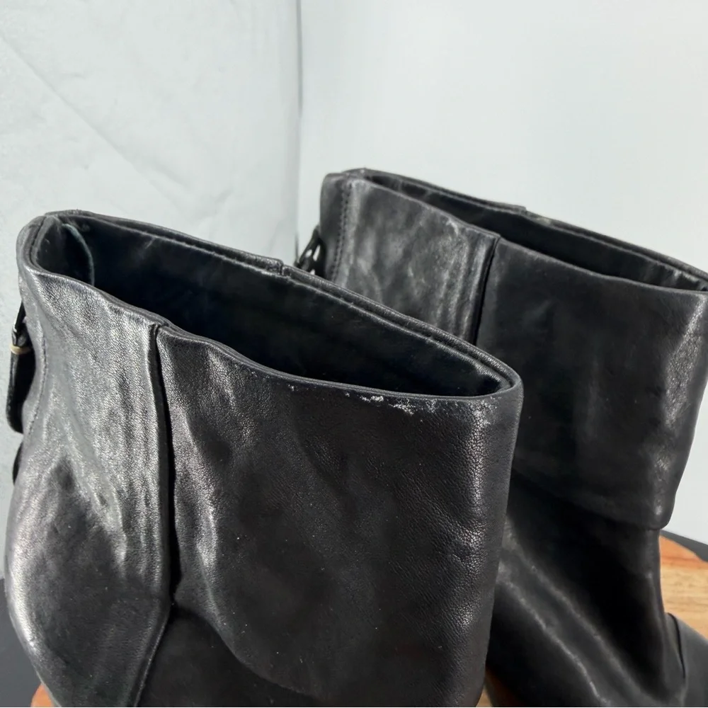 Rag & Bone Newbury Womens Boots Black Leather Heeled Ankle‎ Booties 37.5 7.5